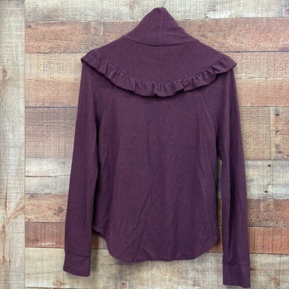 June & Hudson Ruffle Mock Turtleneck L - Picture 4 of 4